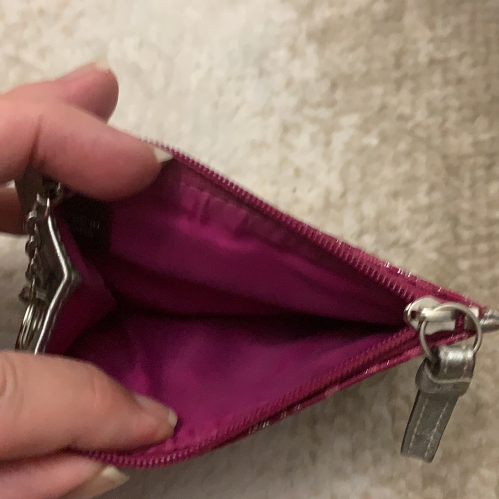 Coach Pink leather key and card case - Picture 4 of 6